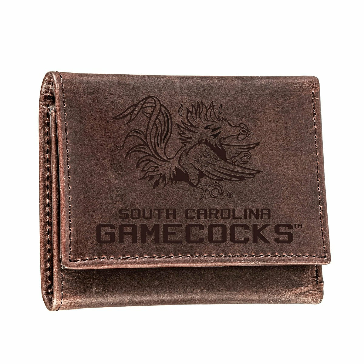 University of South Carolina, Tri-Fold Wallet, Brown, CH, 100% Genuine, Collegiate, Home