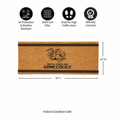 University of South Carolina Extra Large One Color Coir Mat, 60"x24", Collegiate