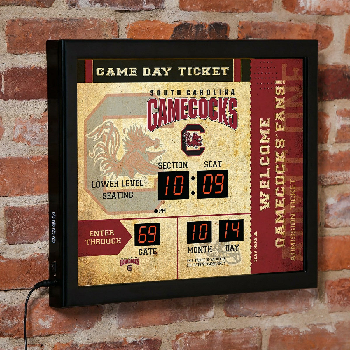 Scoreboard Wall Clock, South Carolina, Collegiate, Home
