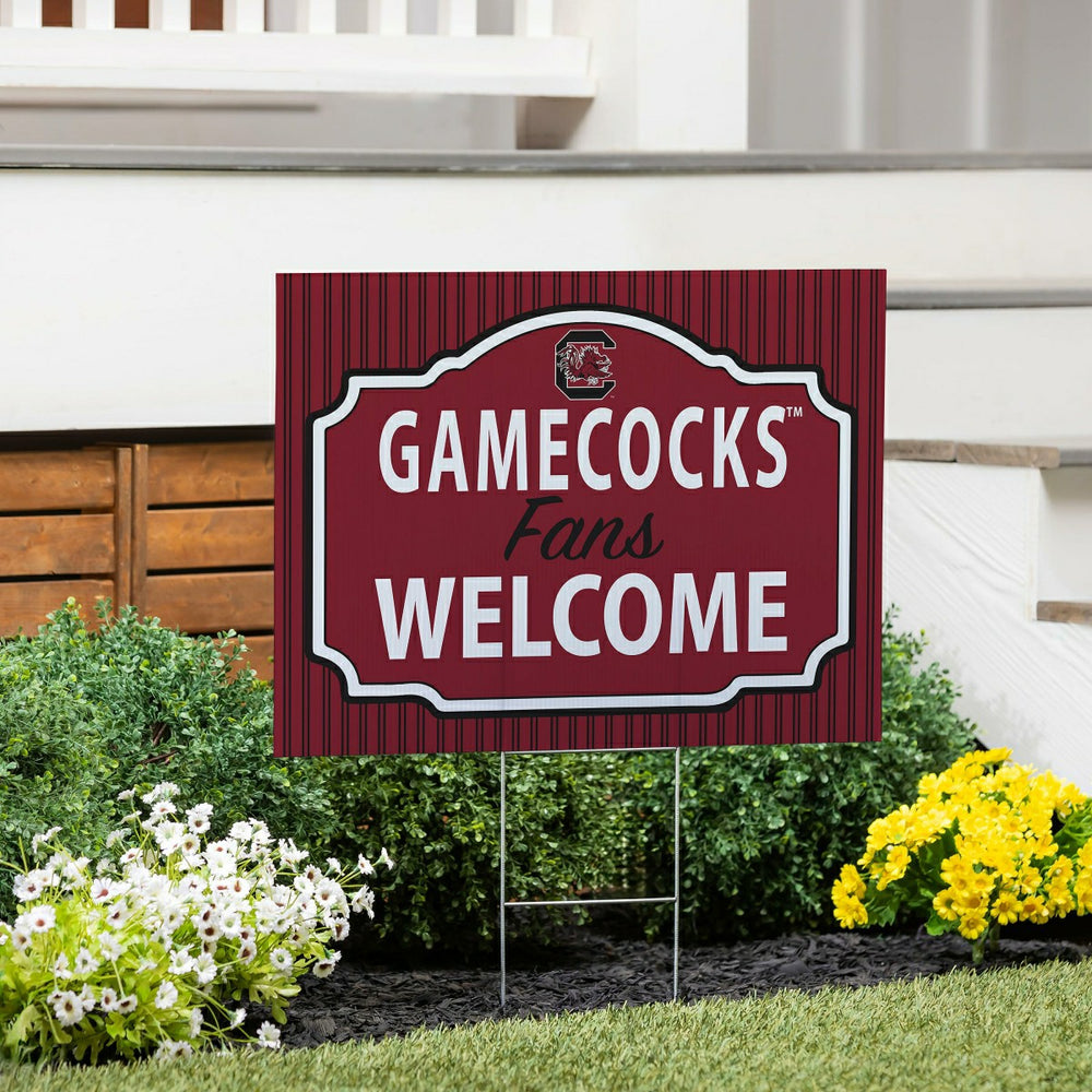 University of South Carolina Coroplast Yard Sign, "Fans Welcome", Collegiate, Home