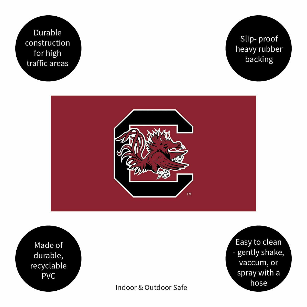 Full Color PVC Mat, 16" x 28", University of South Carolina, Collegiate