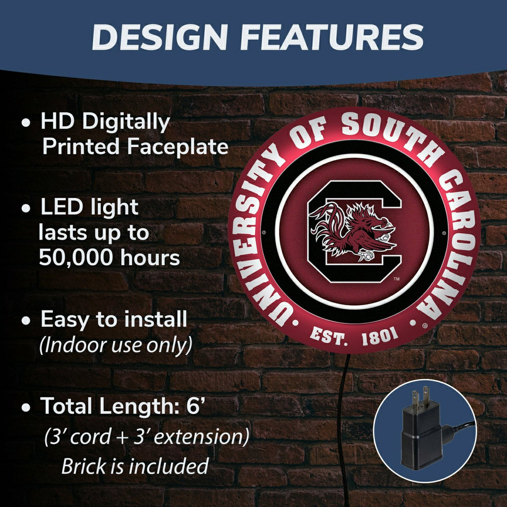 University of South Carolina, Metal Lite, Round, Collegiate