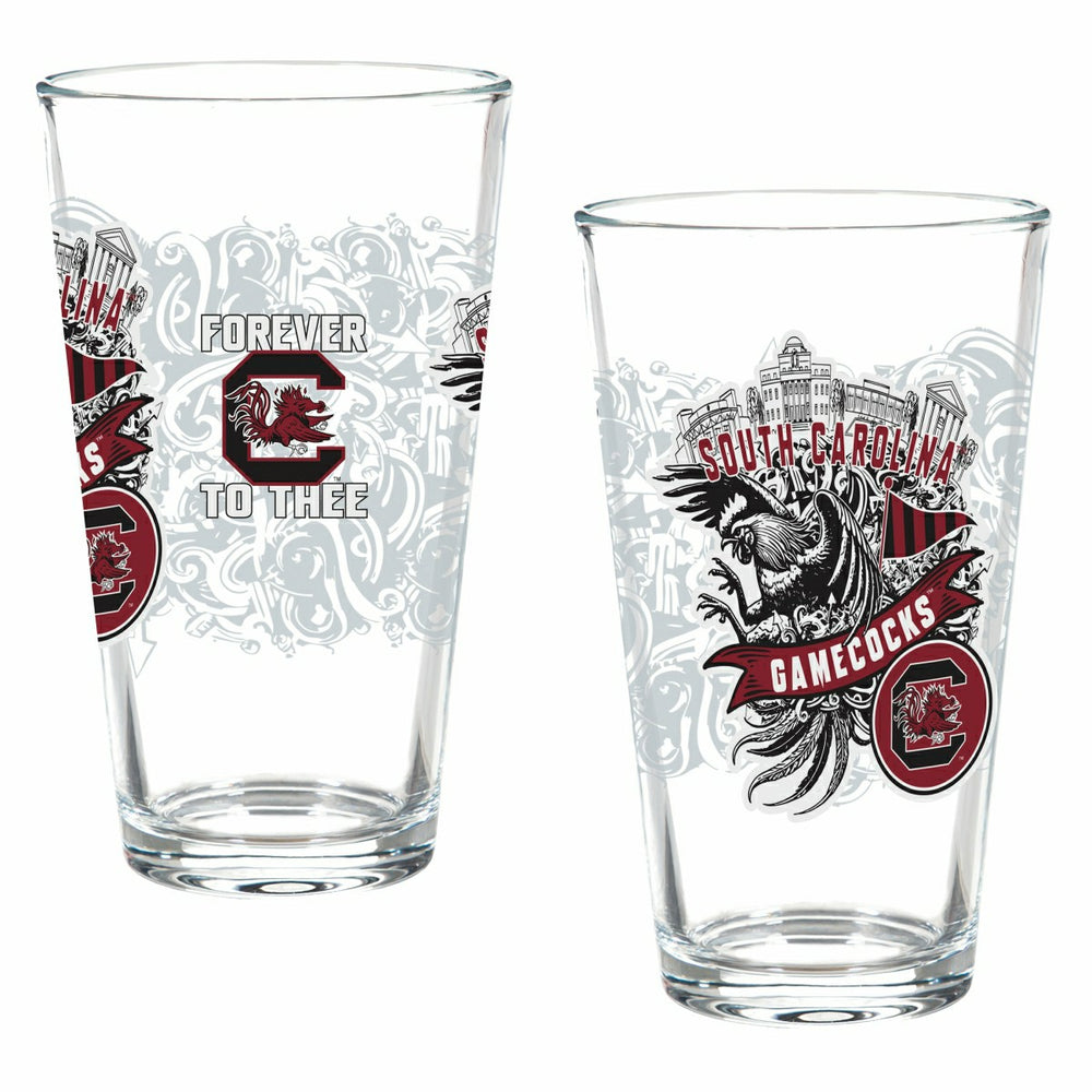 University of South Carolina 16oz Glass pint, Set of 2, Collegiate, Home