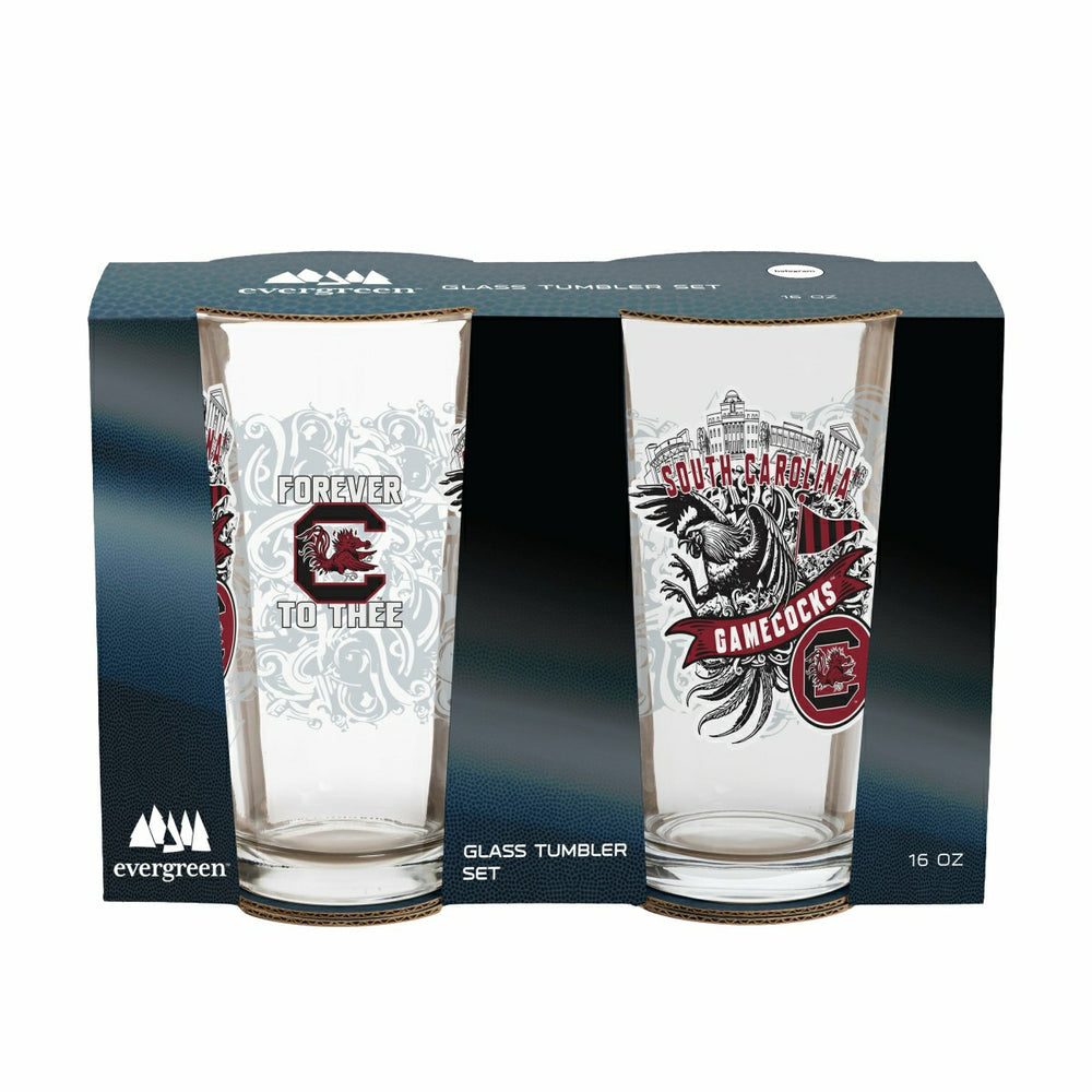 University of South Carolina 16oz Glass pint, Set of 2, Collegiate, Home