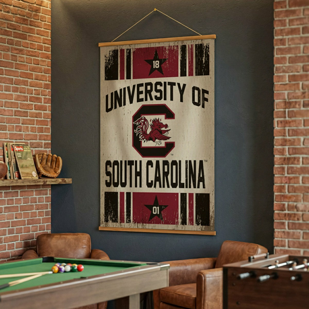 University of South Carolina, Canvas Wall Tapestry, Large, 54x36, Collegiate, Home
