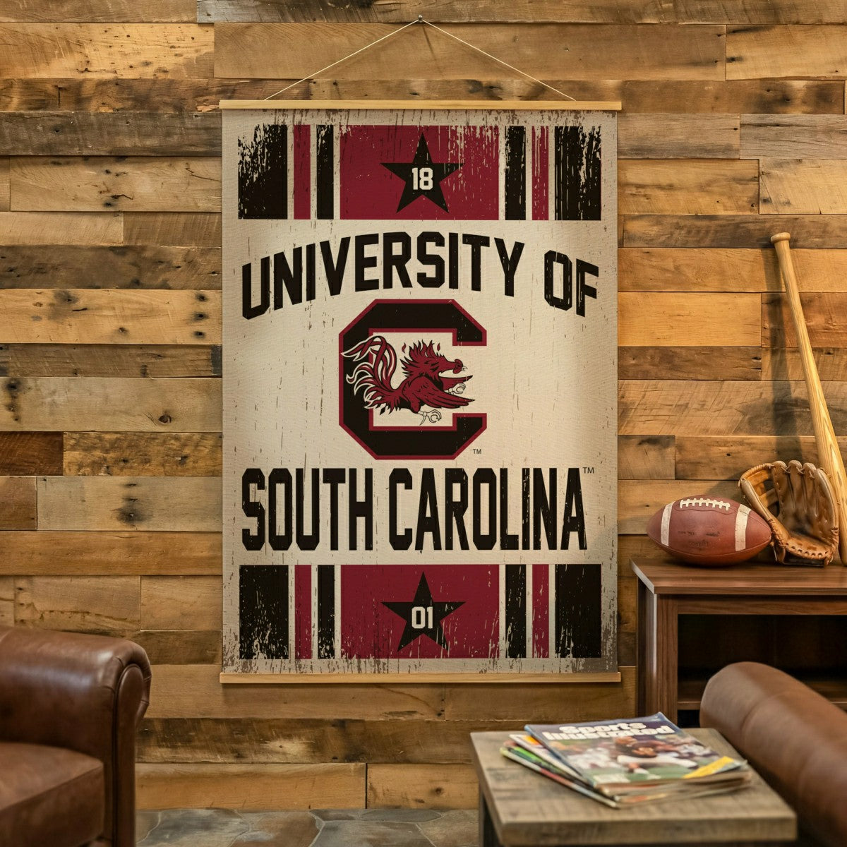 University of South Carolina, Canvas Wall Tapestry, Large, 54x36, Collegiate, Home