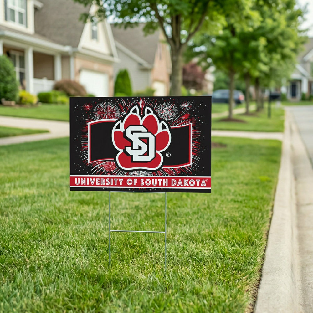 University of South Dakota Yard Sign, Patriotic, Collegiate, Home