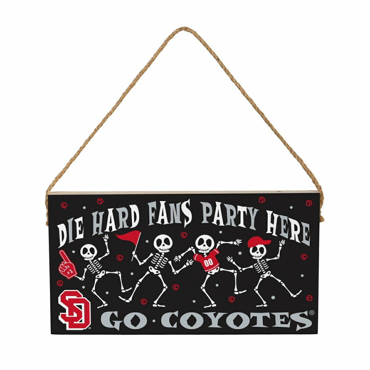 University of South Dakota Halloween Wood Wall Sign, 6x11, Collegiate, Home