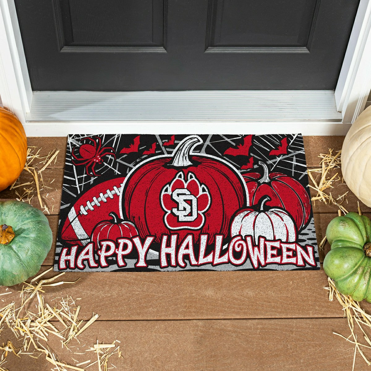 University of South Dakota Halloween PVC Mat, 28"x16", Collegiate