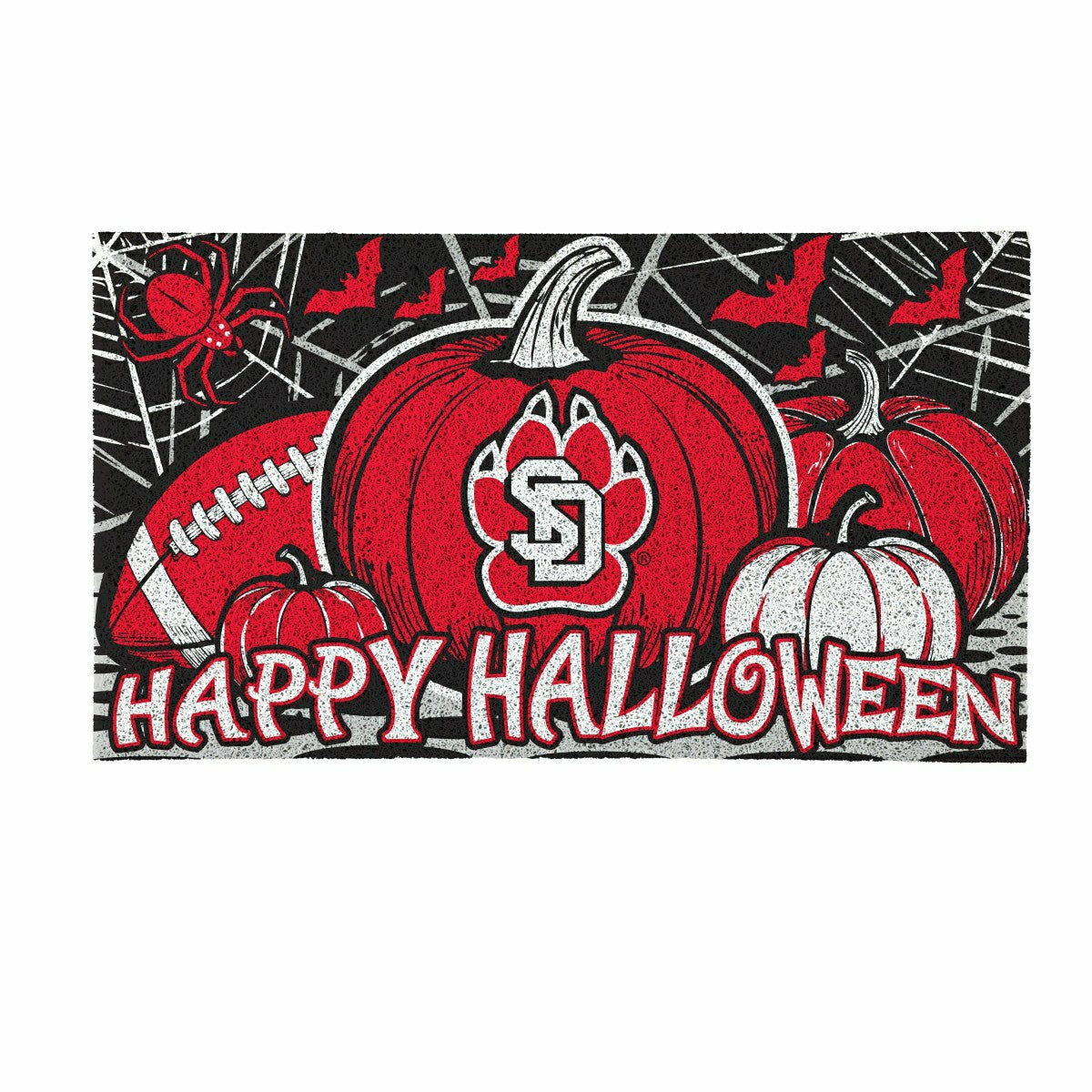 University of South Dakota Halloween PVC Mat, 28"x16", Collegiate