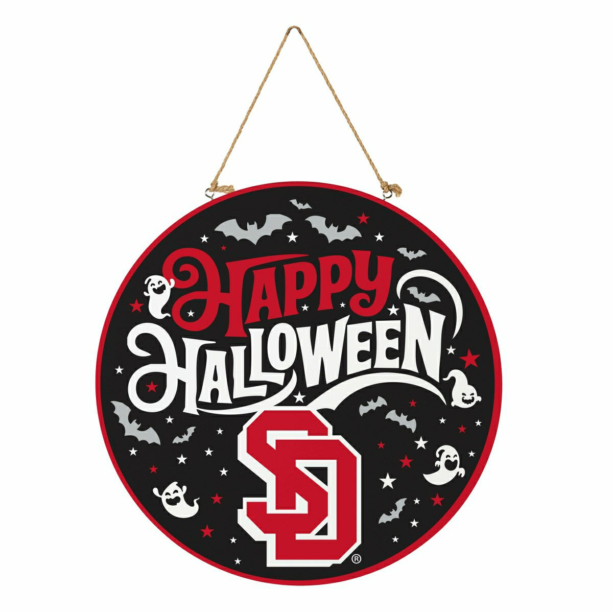 University of South Dakota Halloween Round Door Décor with Hanging Rop, Collegiate, Home