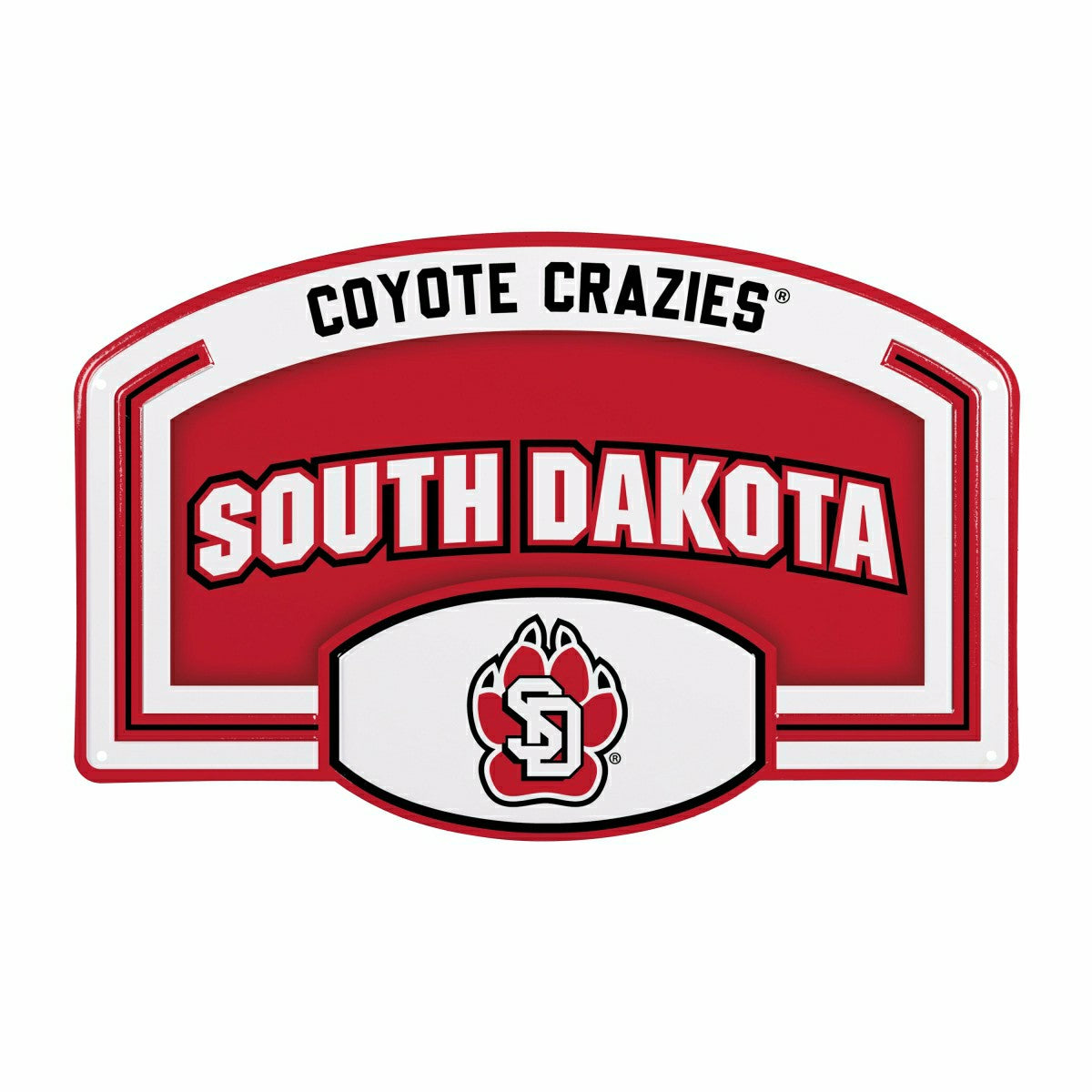 University of South Dakota USA Embossed Steel Wall Sign, 11" x 17", Collegiate, Home