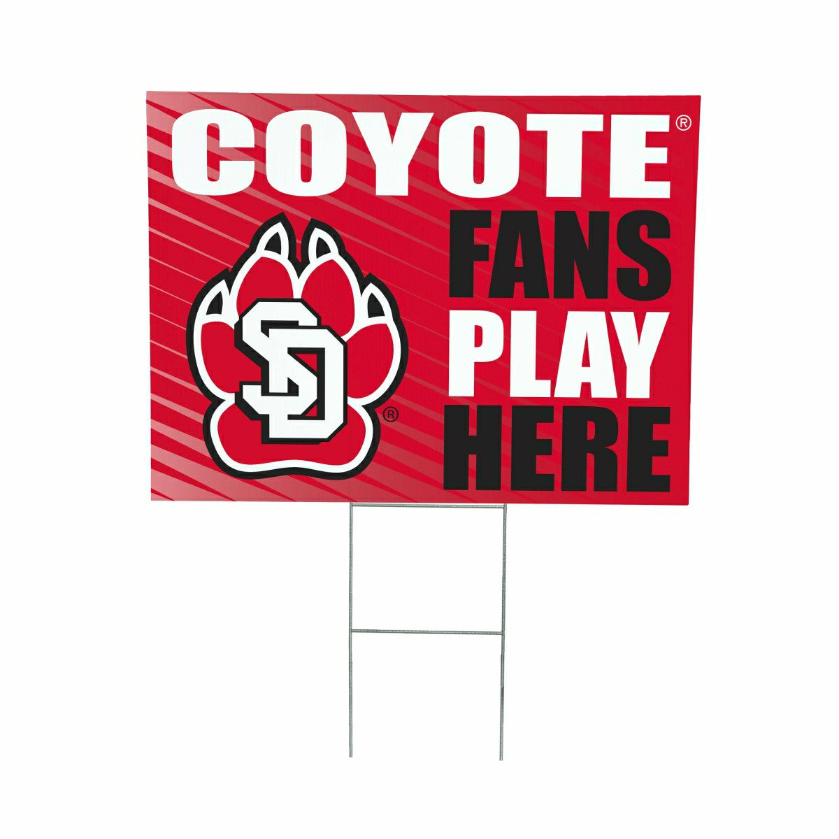 University of South Dakota Coroplast Yard Sign "Fans Play Here", Collegiate, Home