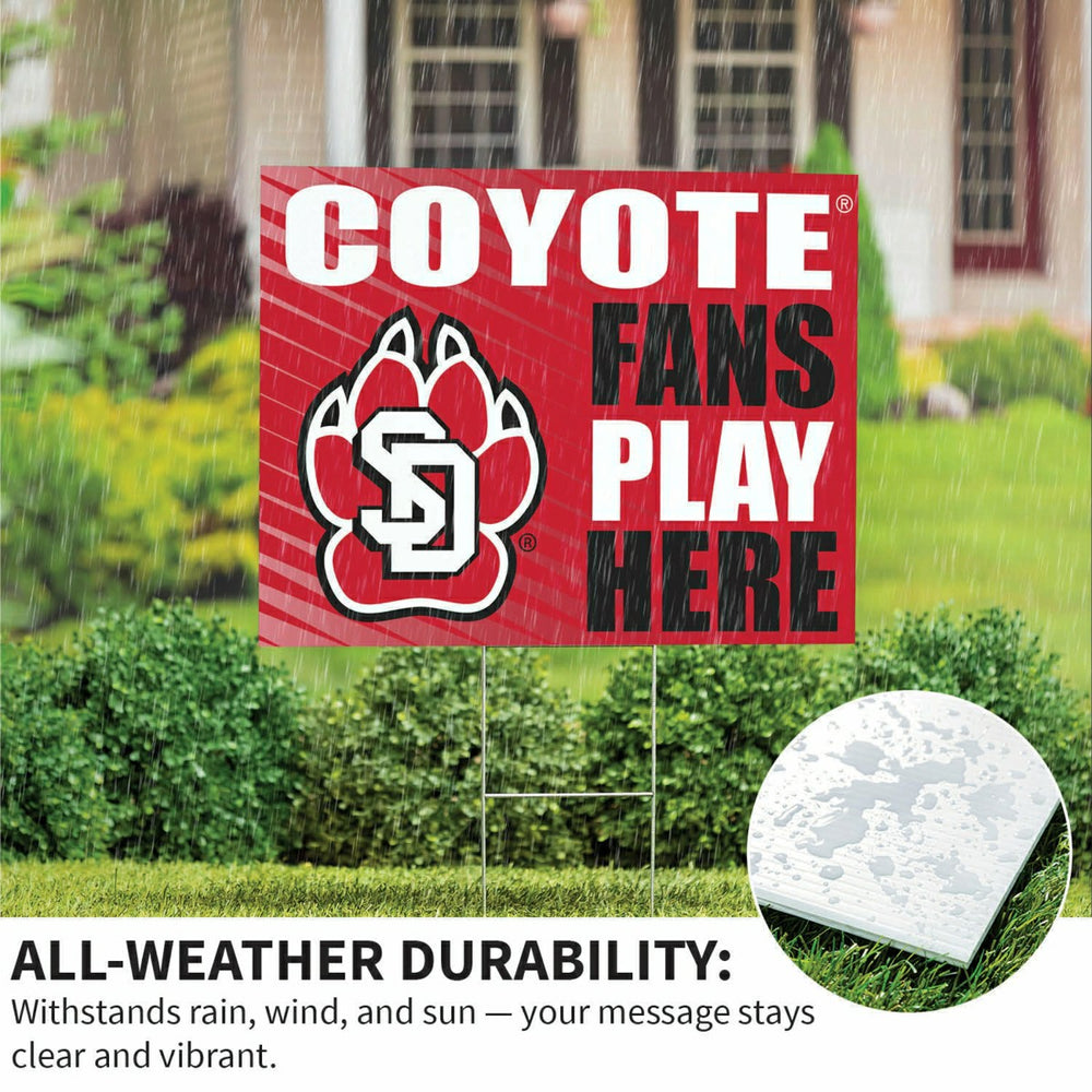 University of South Dakota Coroplast Yard Sign "Fans Play Here", Collegiate, Home