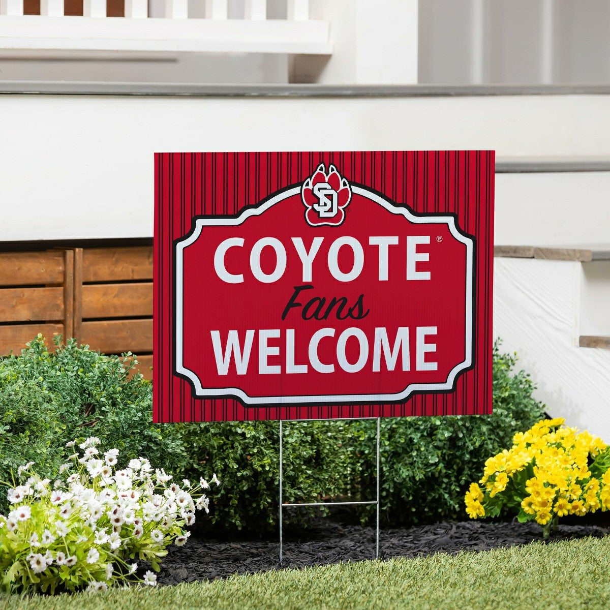 University of South Dakota Coroplast Yard Sign, "Fans Welcome", Collegiate, Home