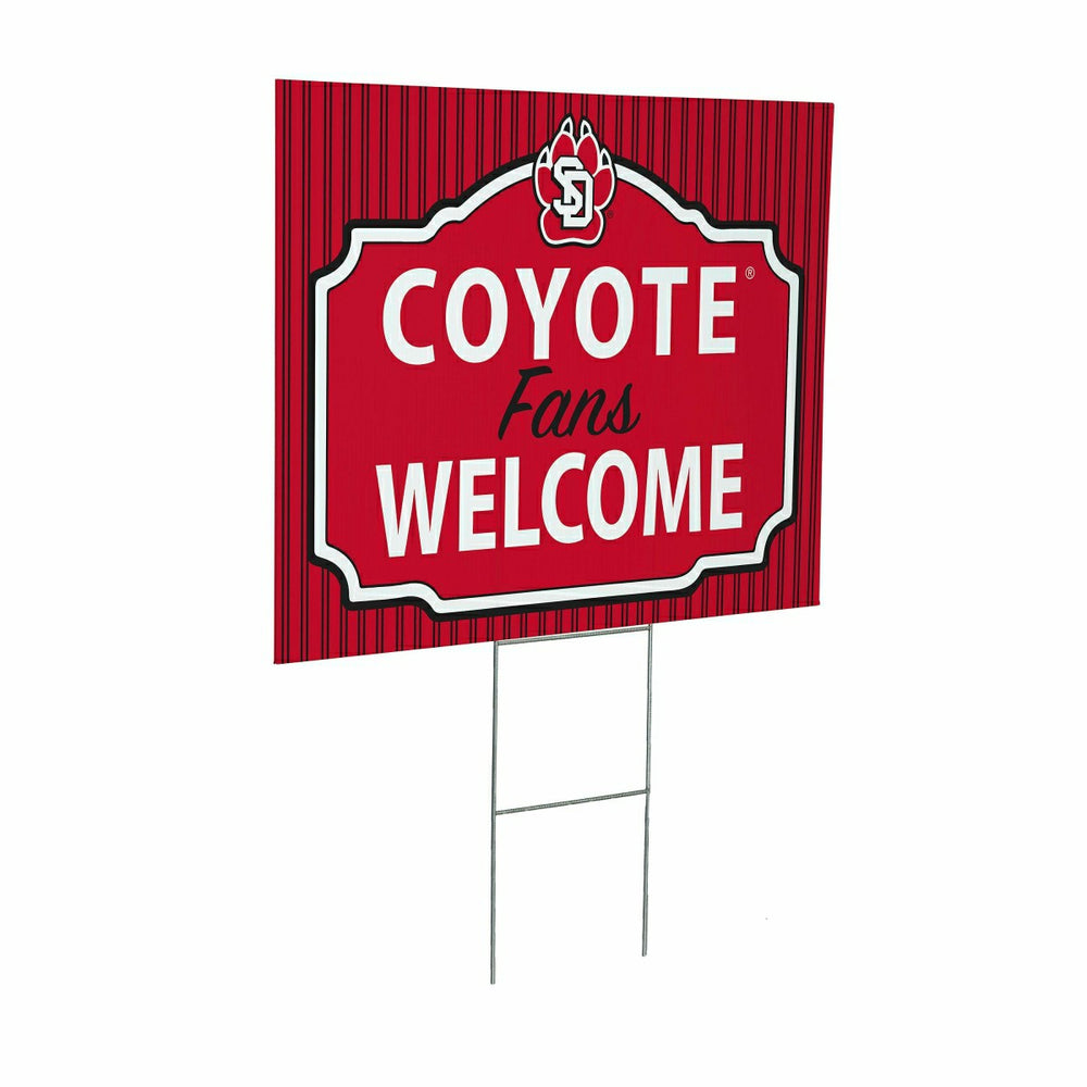 University of South Dakota Coroplast Yard Sign, "Fans Welcome", Collegiate, Home