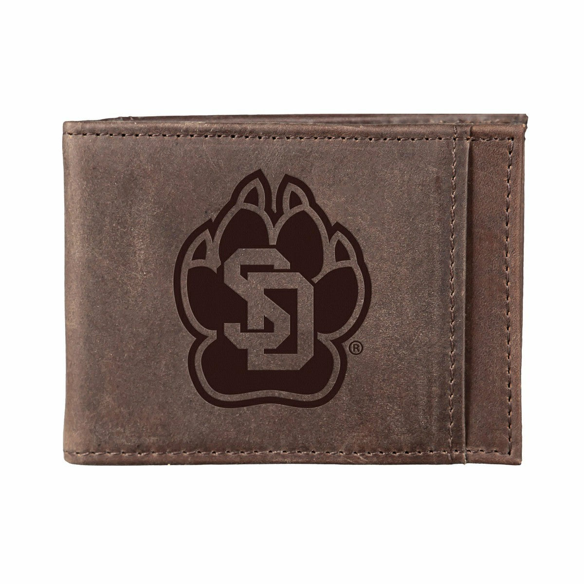 Front Pocket Wallet w/ RFID Blocking, University of South Dakota, Brow, Collegiate, Home