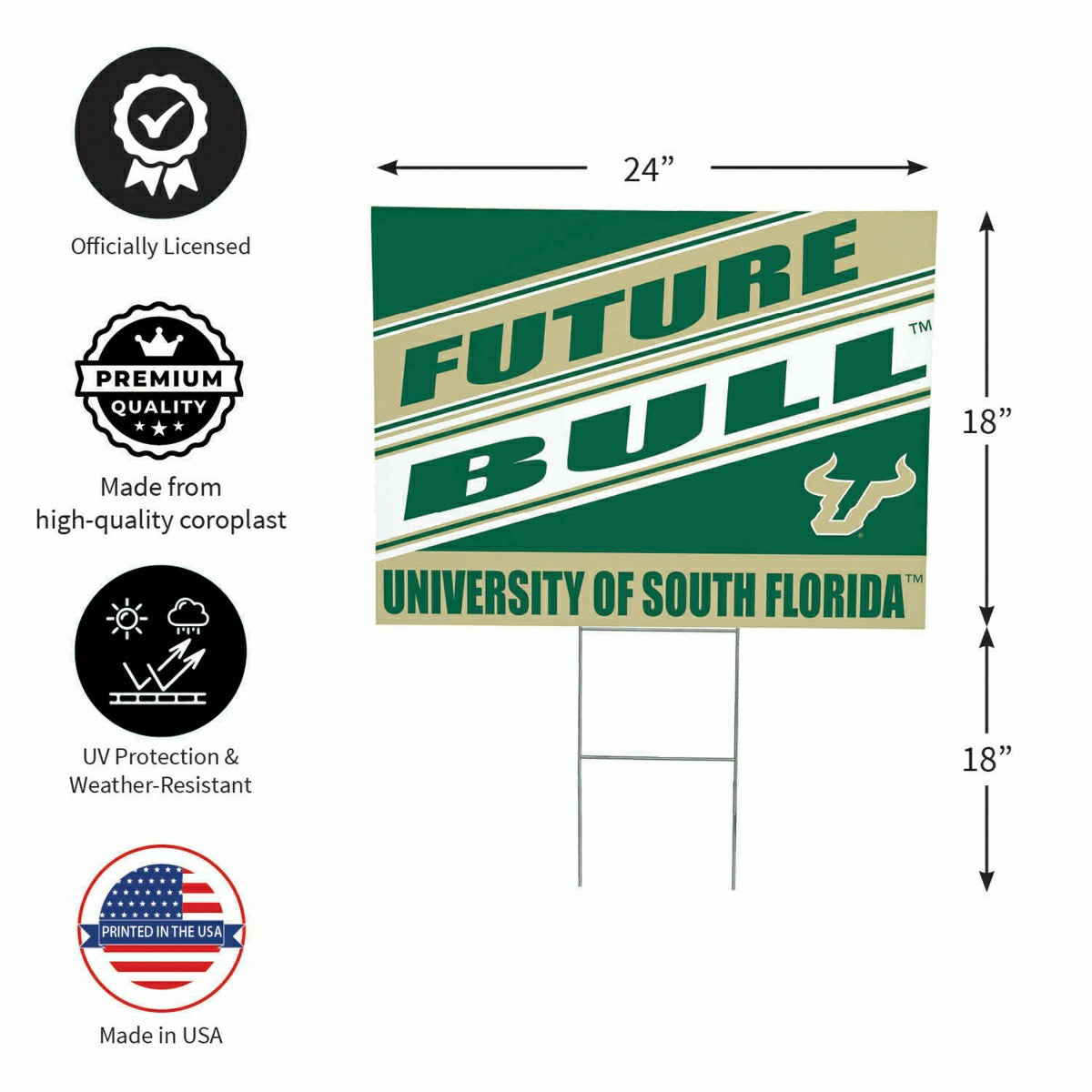 University of South Florida Coroplast Yard Sign, Future Student, Collegiate, Home