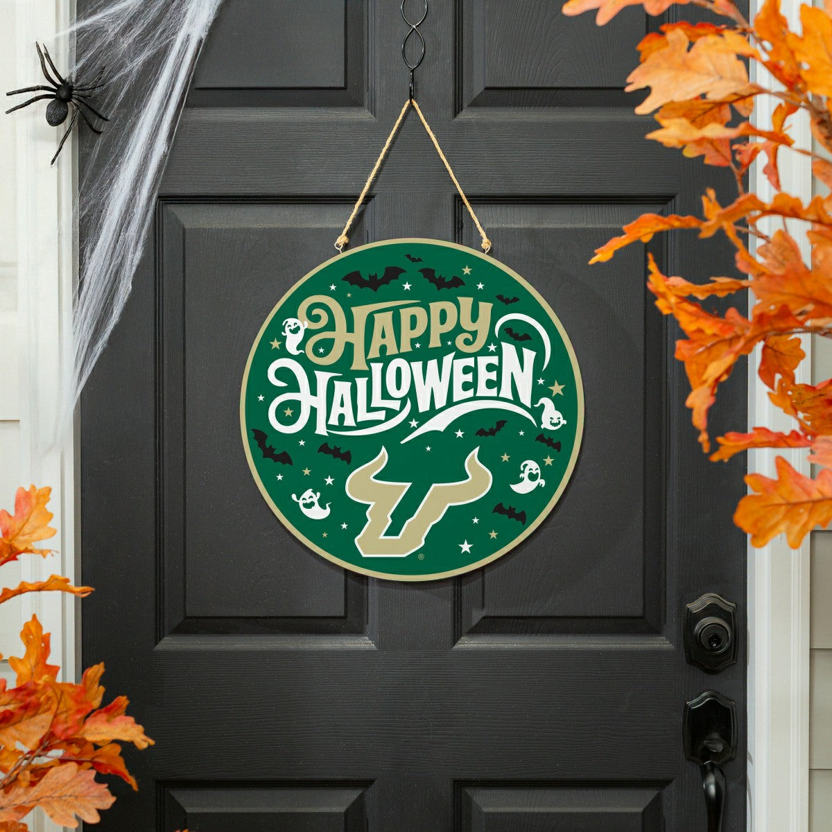 University of South Florida Halloween Round Door Décor with Hanging Ro, Collegiate, Home