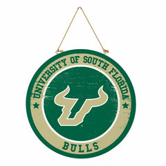 University of South Florida Round Door Décor with Hanging Rope, 18x18, Collegiate, Home