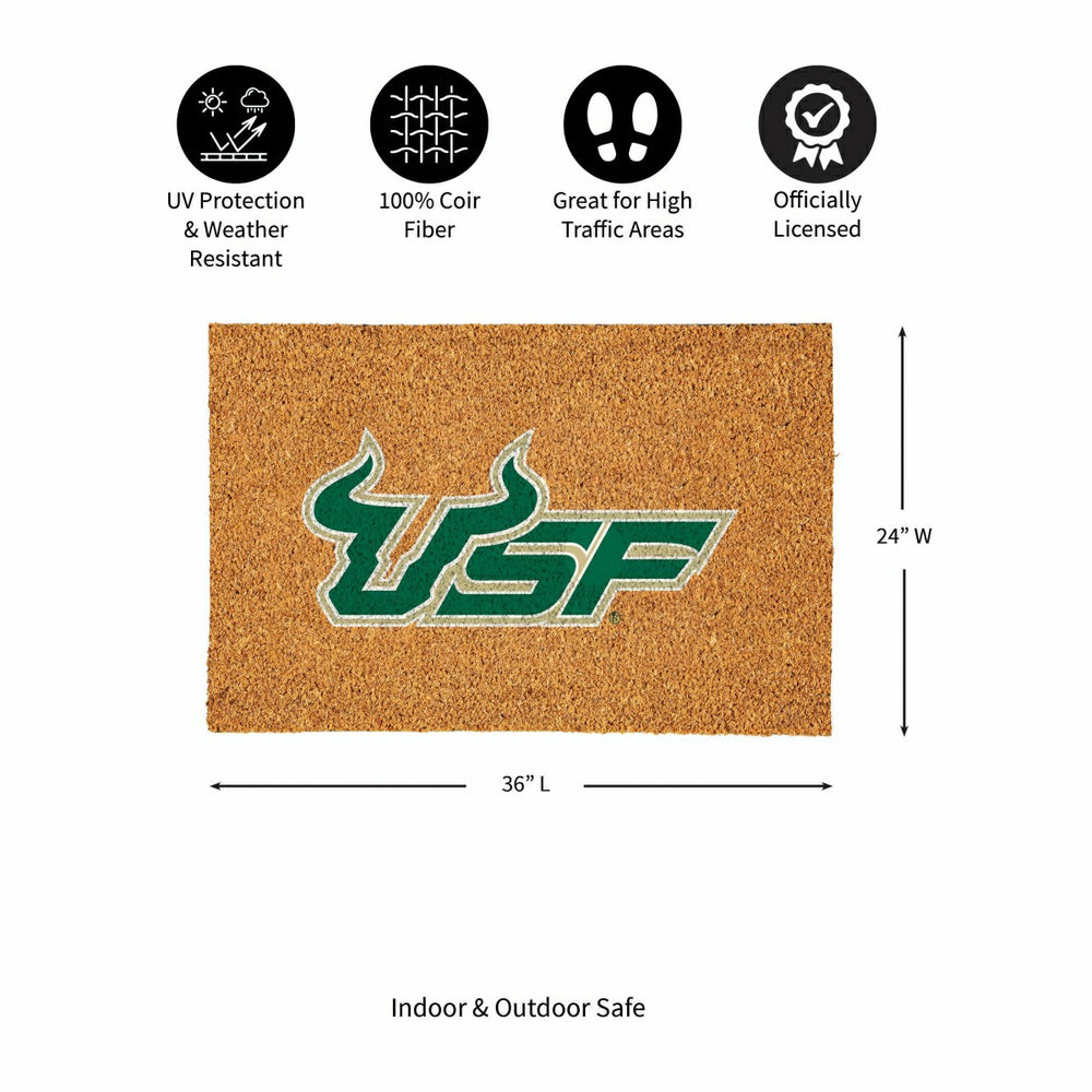 University of South Florida Large Full Color Coir Mat, 36"x24", Collegiate