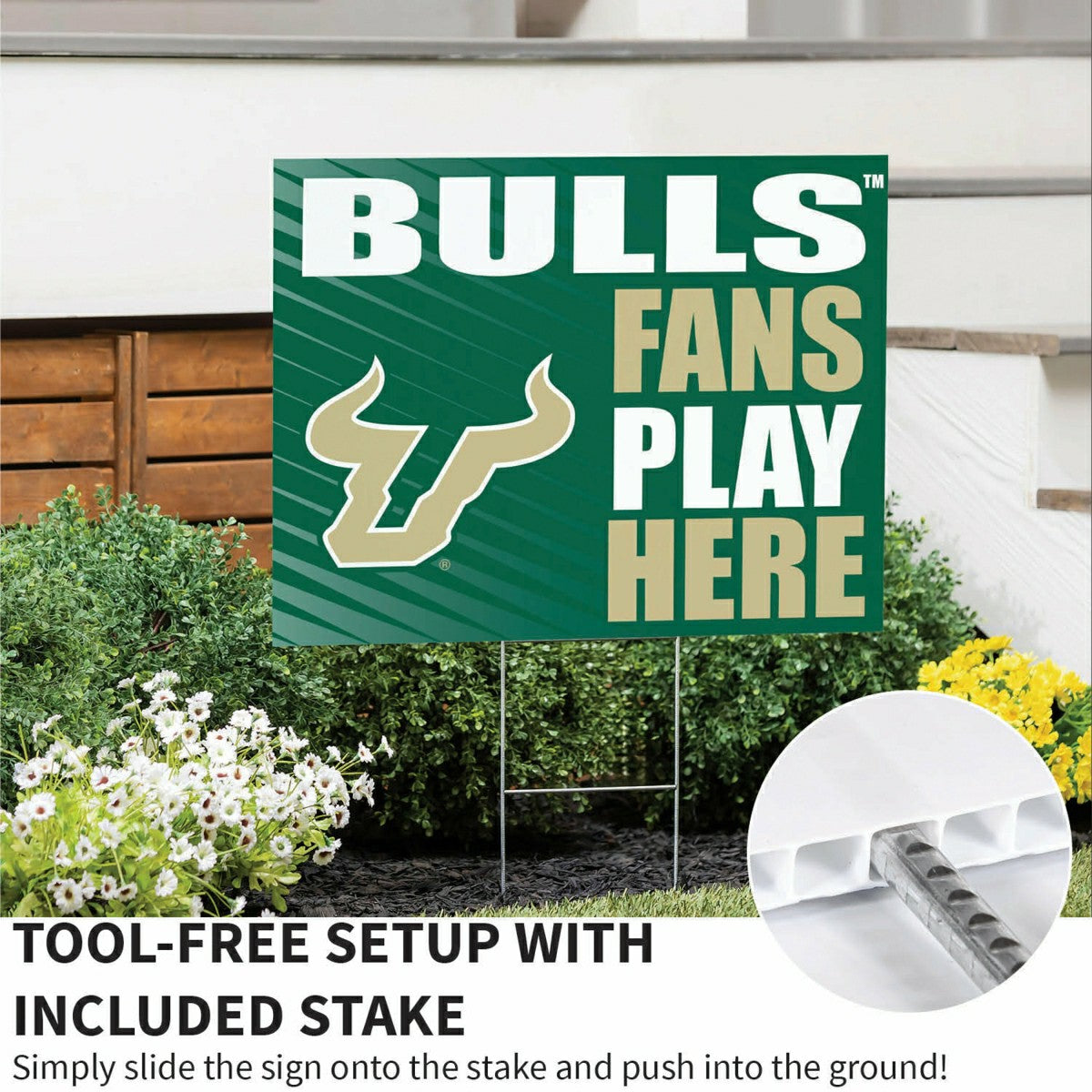 University of South Florida Coroplast Yard Sign "Fans Play Here", Collegiate, Home