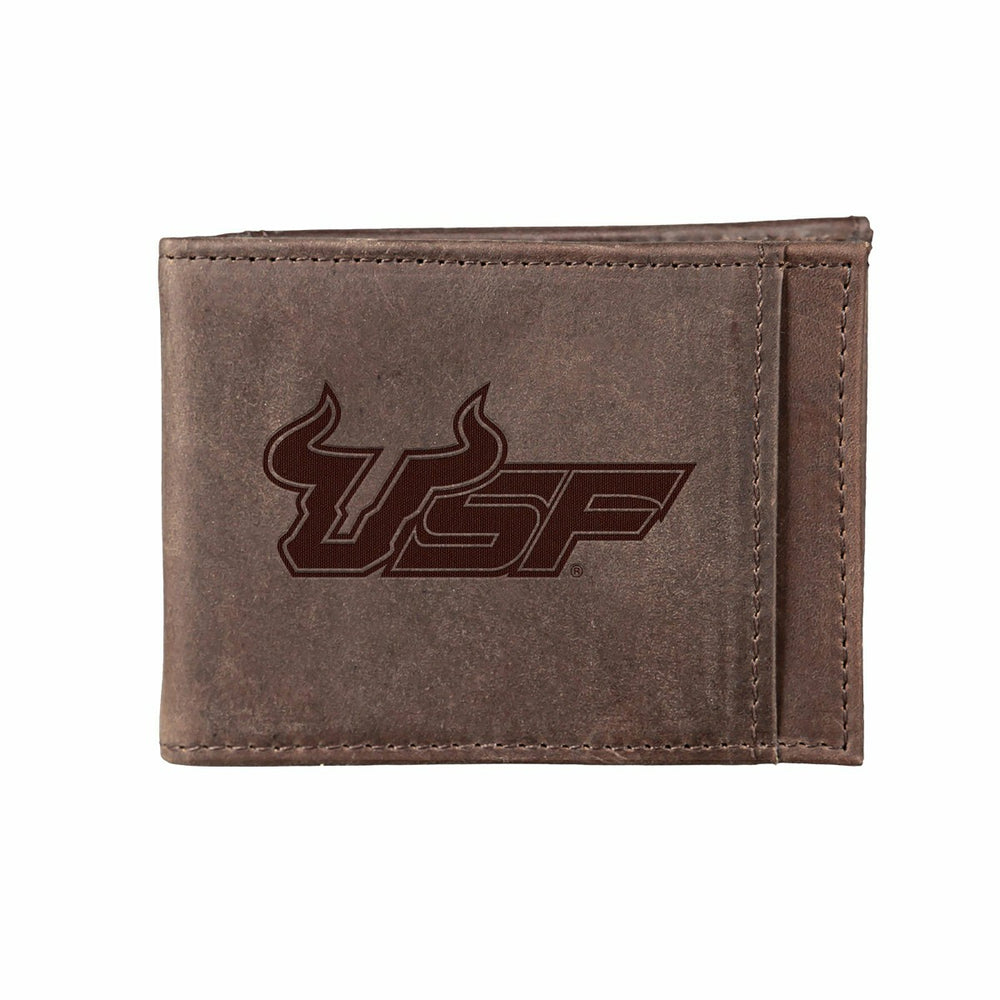 Front Pocket Wallet w/ RFID Blocking, South Florida, Brown, Collegiate, Home