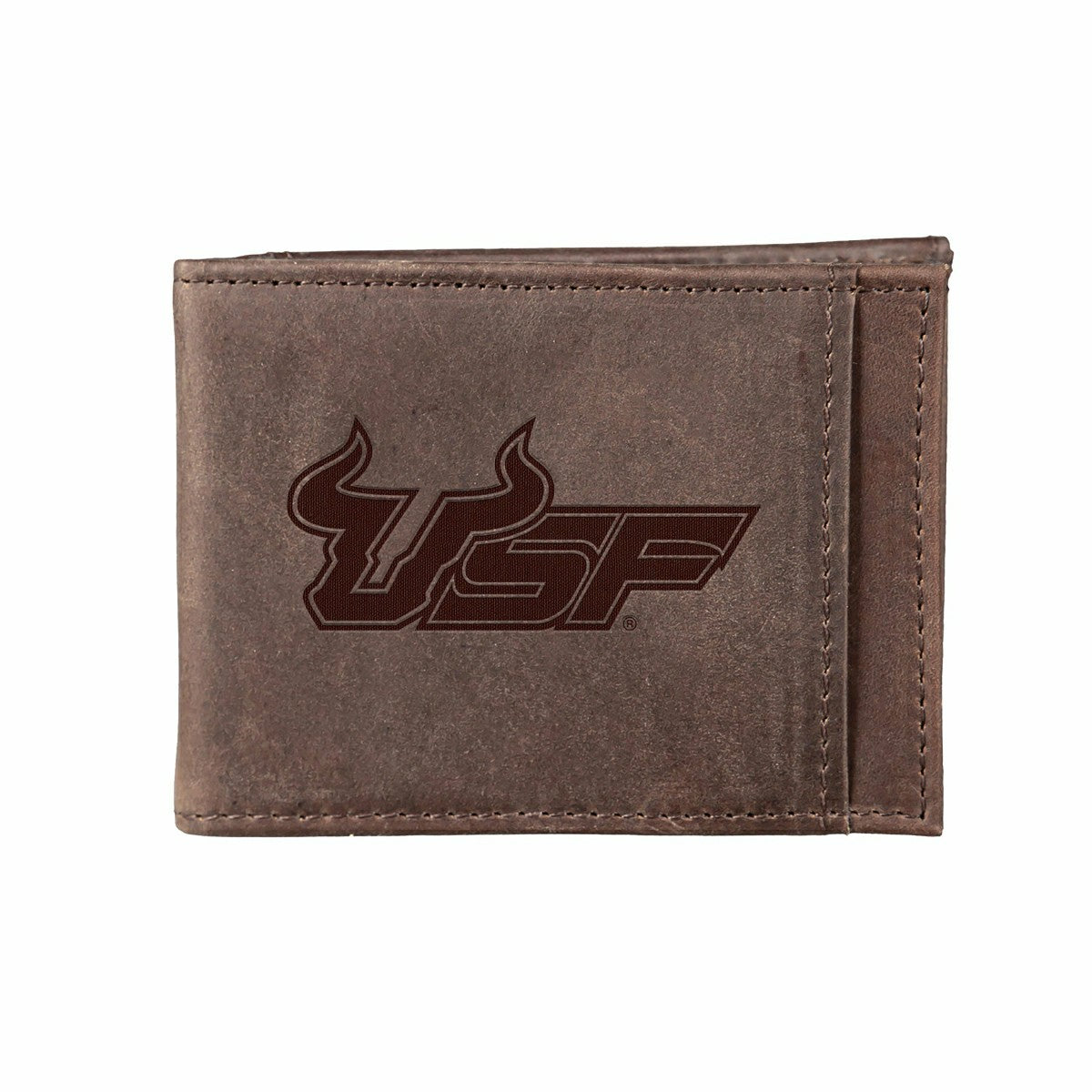 Front Pocket Wallet w/ RFID Blocking, South Florida, Brown, Collegiate, Home