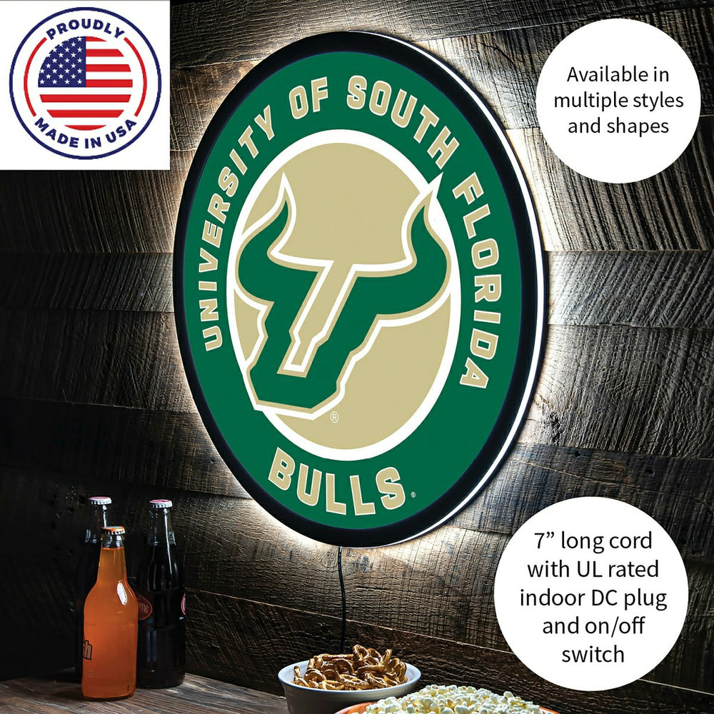 LED Wall Decor, Round, University of South Florida, Collegiate, Home