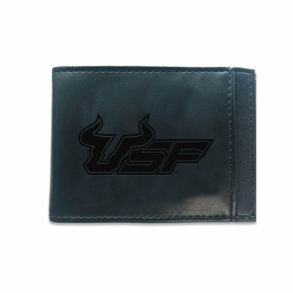 Front Pocket Wallet w/ RFID Blocking, UNIVERSITY OF SOUTH FLORIDA, Bla, Collegiate, Home