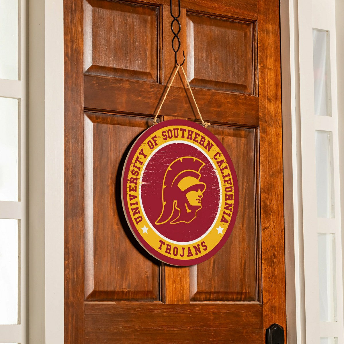 University of Southern California Round Door Décor with Hanging Rope, , Collegiate, Home