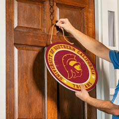 University of Southern California Round Door Décor with Hanging Rope, , Collegiate, Home