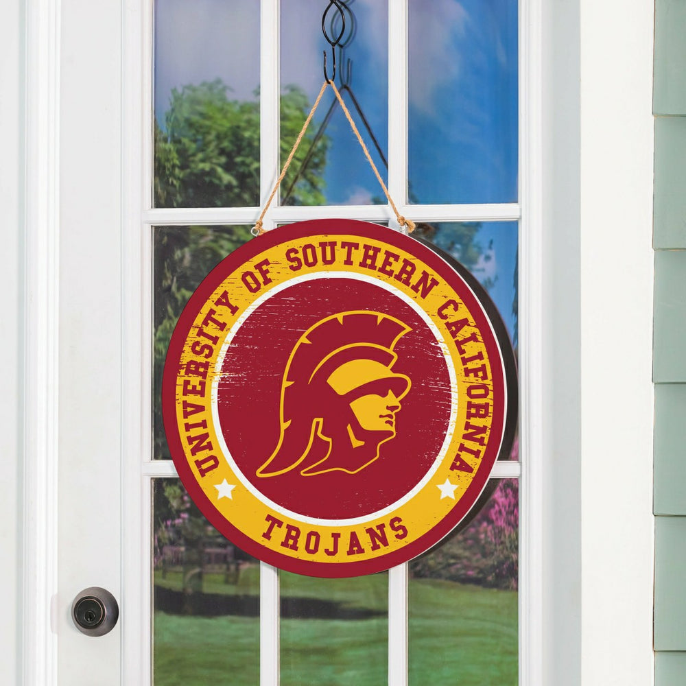 University of Southern California Round Door Décor with Hanging Rope, , Collegiate, Home