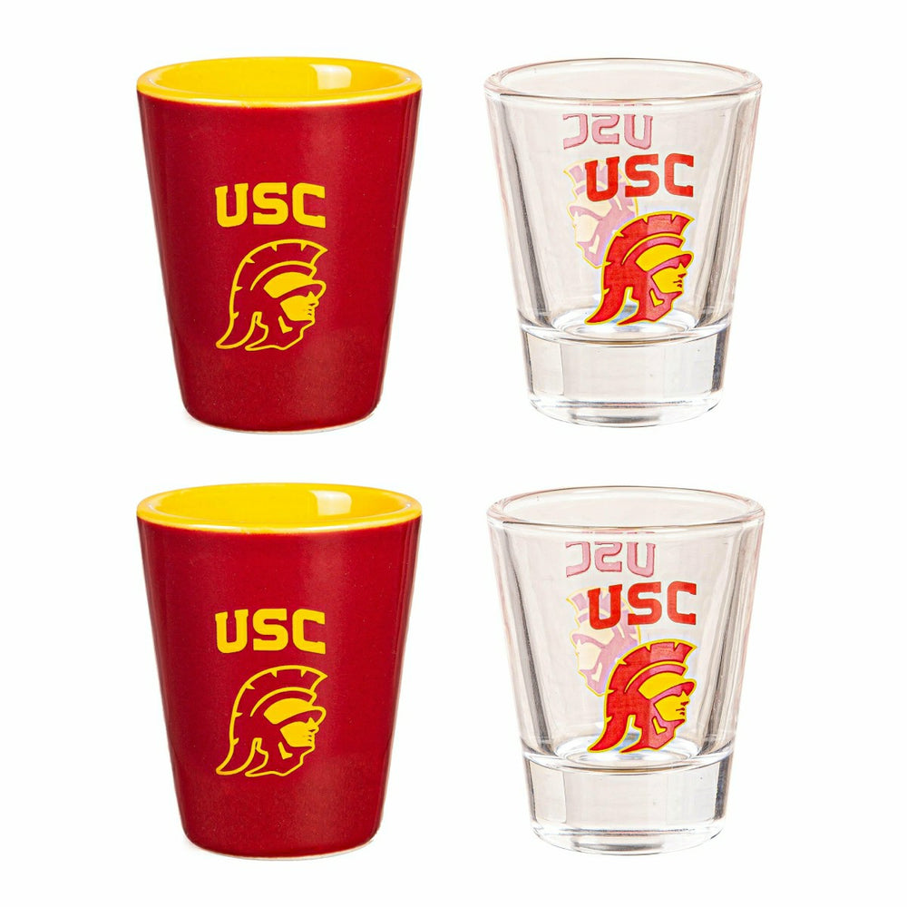 University of Southern California 4-Piece Ceramic and Glass 2oz. Shot , Collegiate, Home