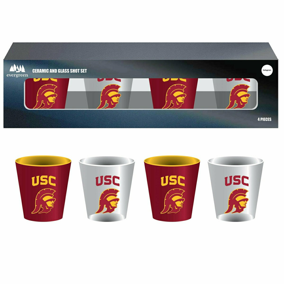 University of Southern California 4-Piece Ceramic and Glass 2oz. Shot , Collegiate, Home
