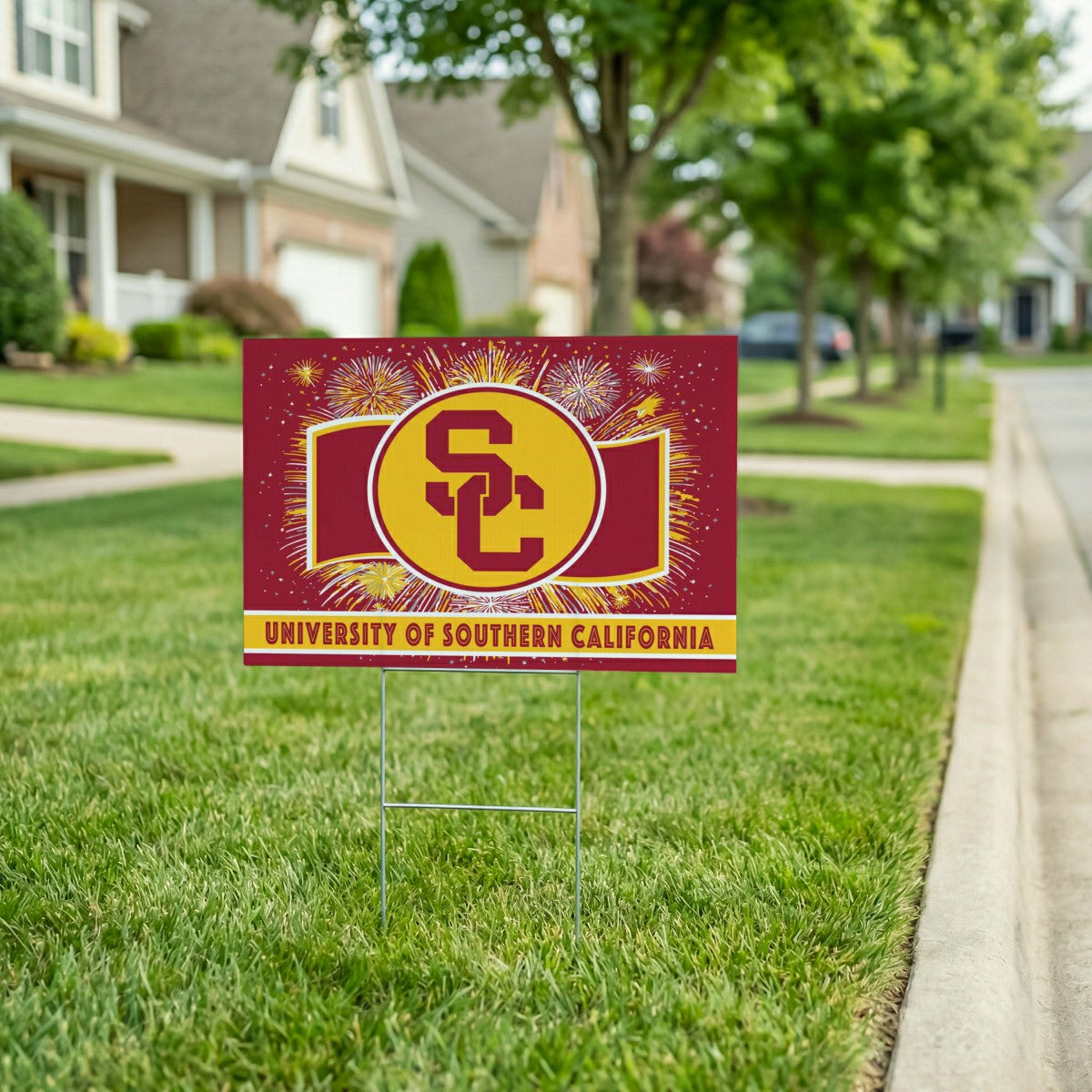 University of Southern California Yard Sign, Patriotic, Collegiate, Home