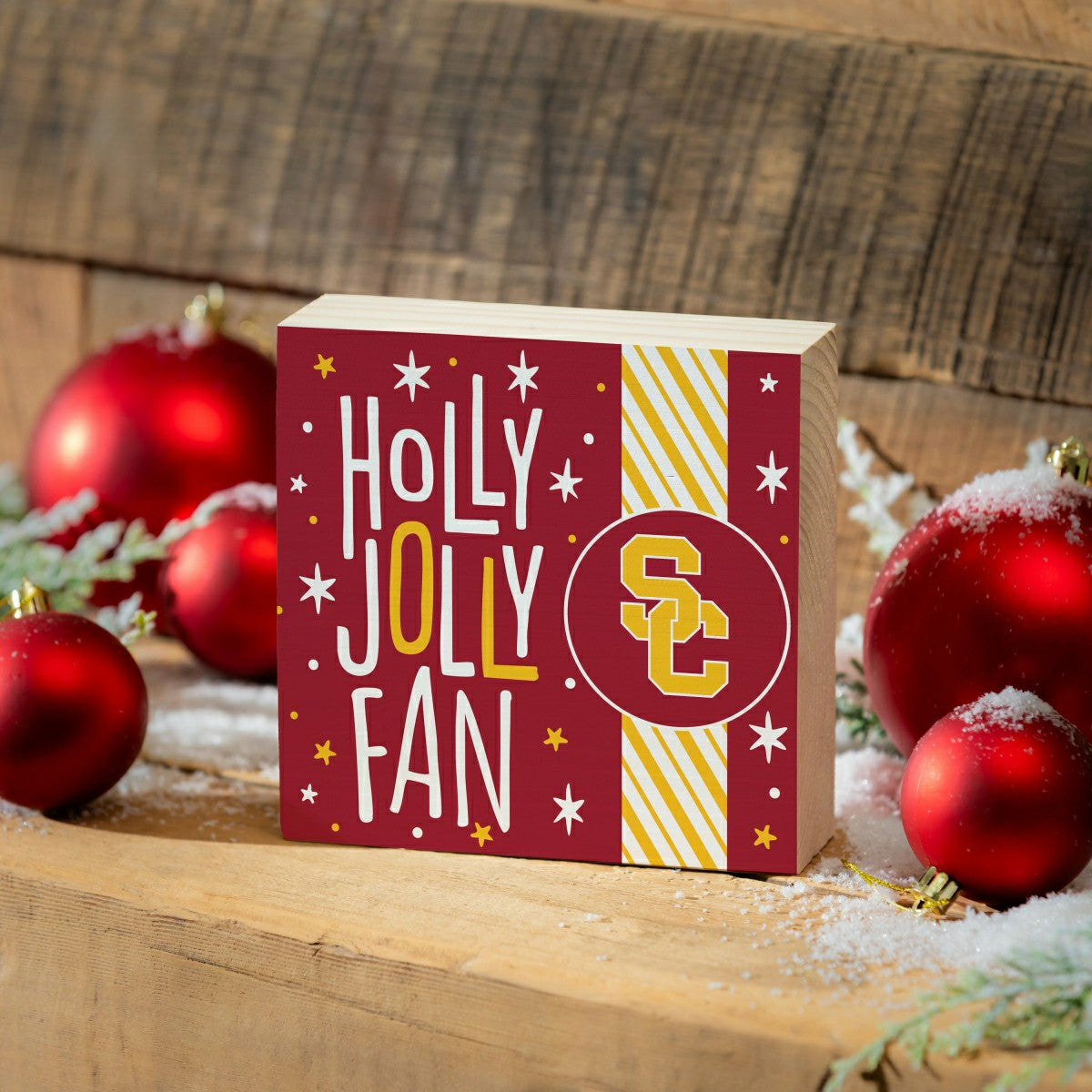 University of Southern California Block, Holiday, 6x6, Collegiate, Home