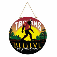 University of Southern California Bigfoot Round Door Décor with Hangin, Collegiate, Home