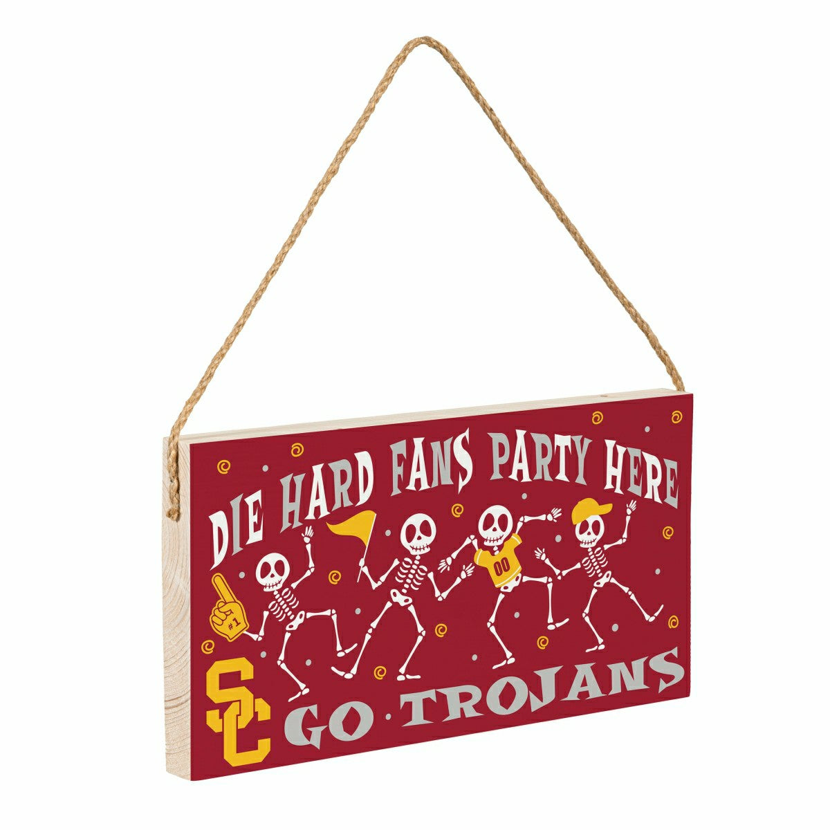 University of Southern California Halloween Wood Wall Sign, 6x11, Collegiate, Home