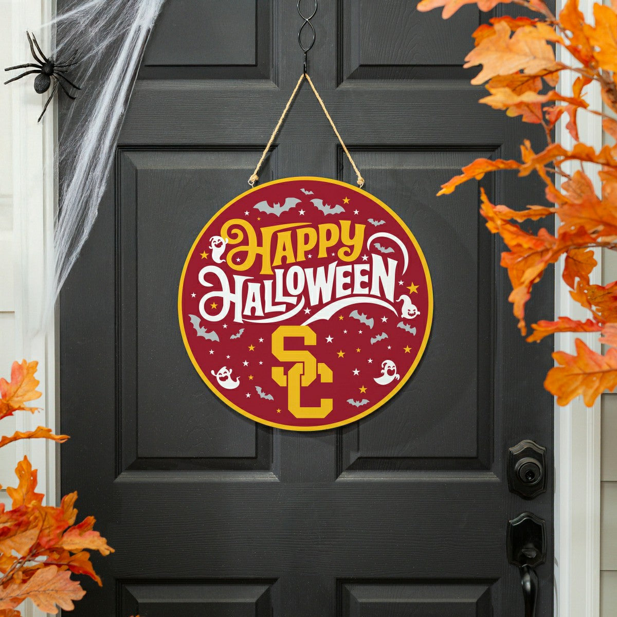 University of Southern California Halloween Round Door Décor with Hang, Collegiate, Home