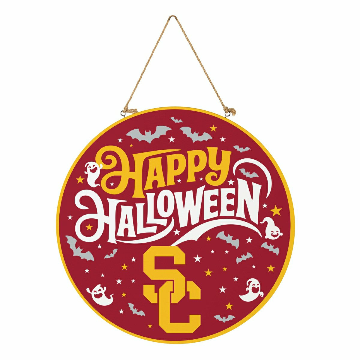 University of Southern California Halloween Round Door Décor with Hang, Collegiate, Home