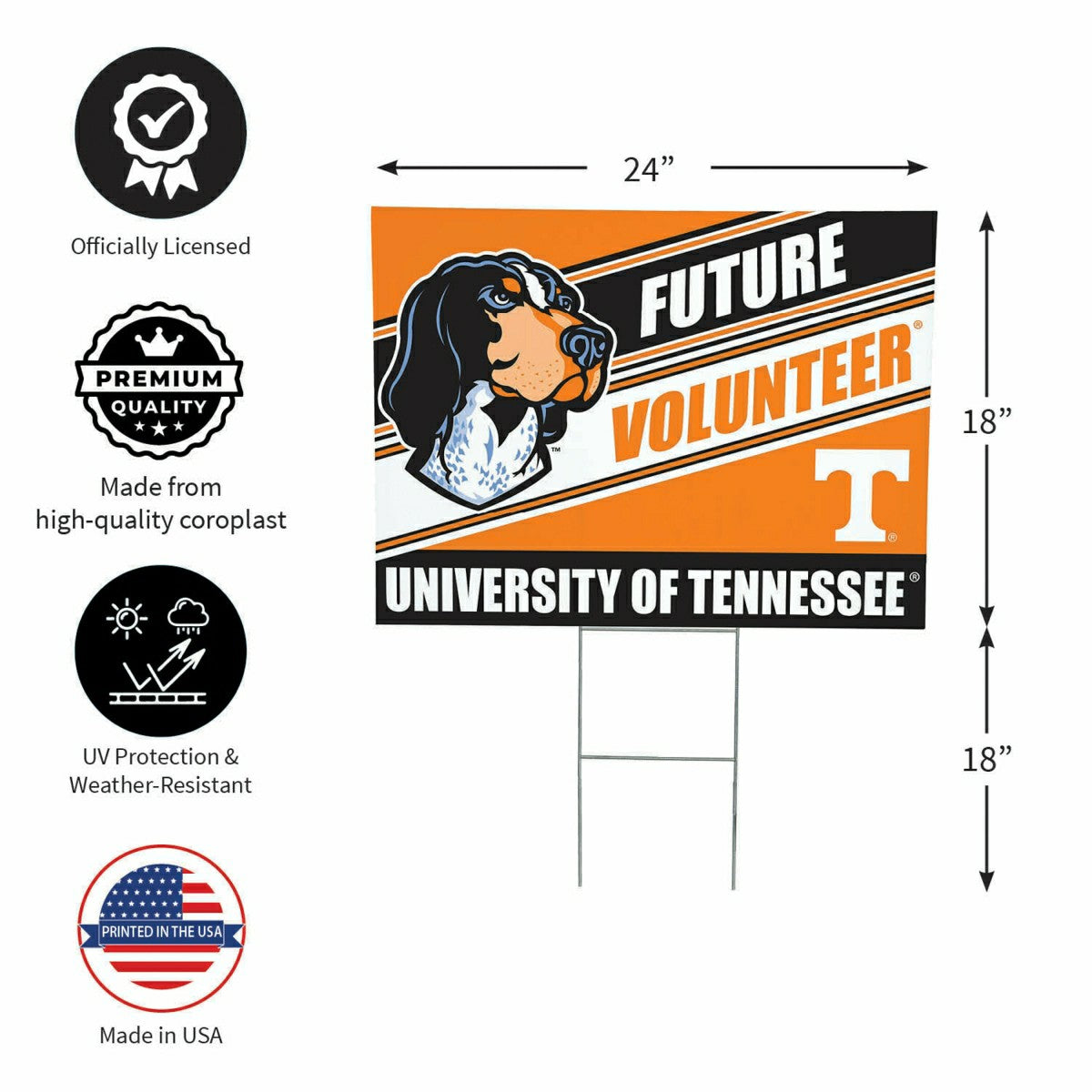 University of Tennessee Coroplast Yard Sign, Future Student, Collegiate, Home