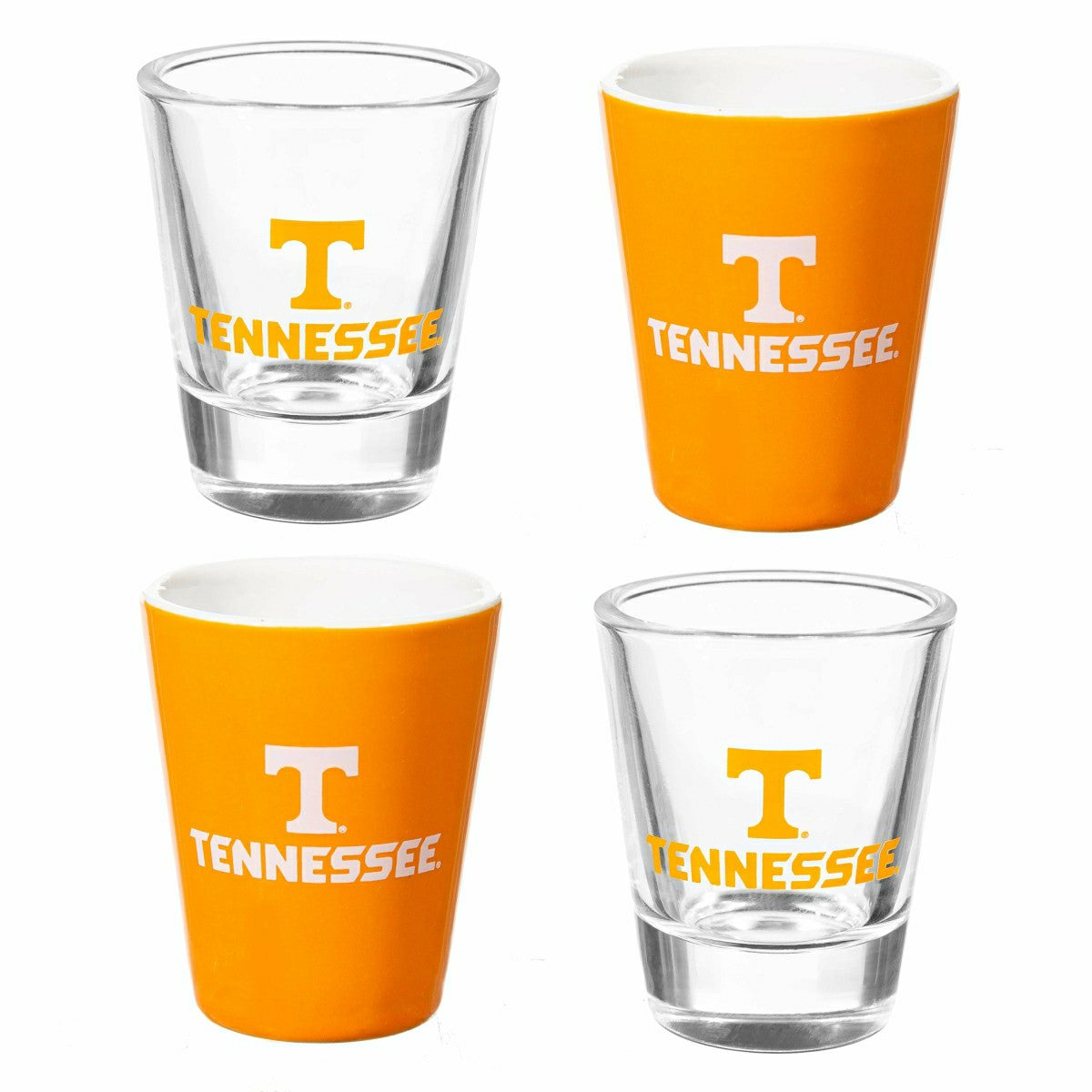 University of Tennessee 4-Piece Ceramic and Glass 2oz. Shot Glass Set, Collegiate, Home
