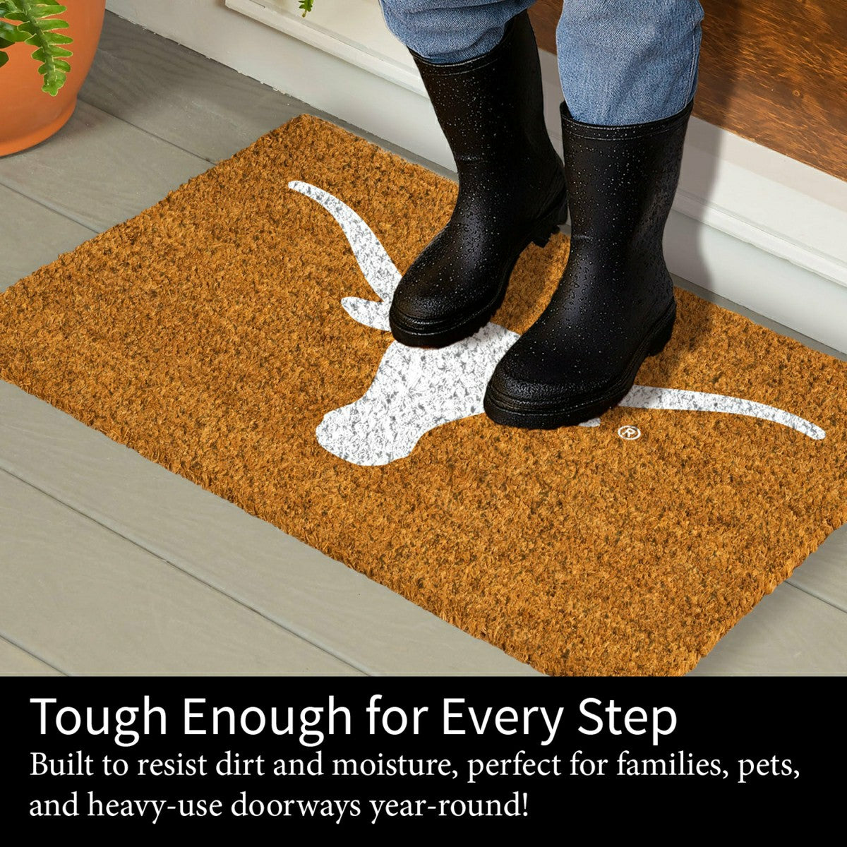 Coir Mat, 16"x28", University of Texas, Collegiate