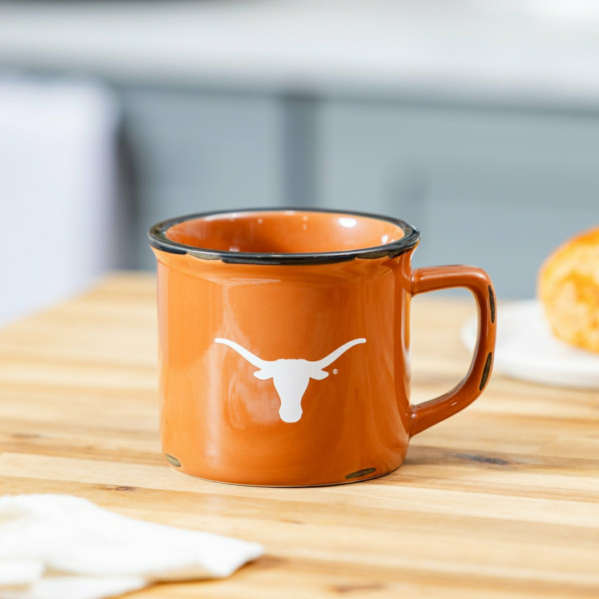 University of Texas Ceramic Camp Cup with Enamel Finish, 14oz, Collegiate, Home