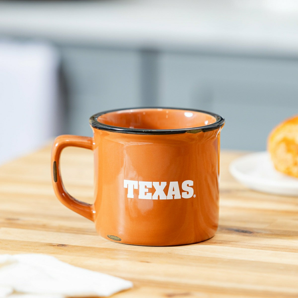 University of Texas Ceramic Camp Cup with Enamel Finish, 14oz, Collegiate, Home