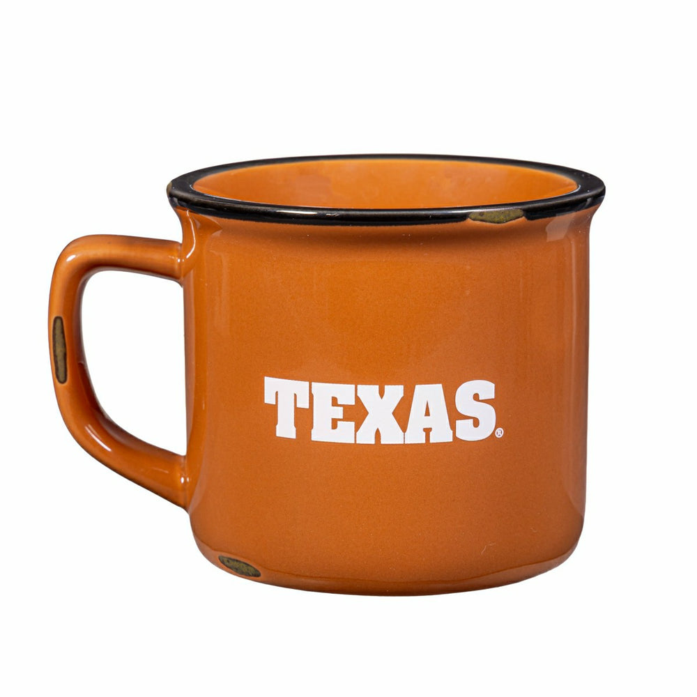 University of Texas Ceramic Camp Cup with Enamel Finish, 14oz, Collegiate, Home