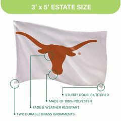 University of Texas Single Sided Flag w/ 2 Grommets, 3'x5', Collegiate, Home