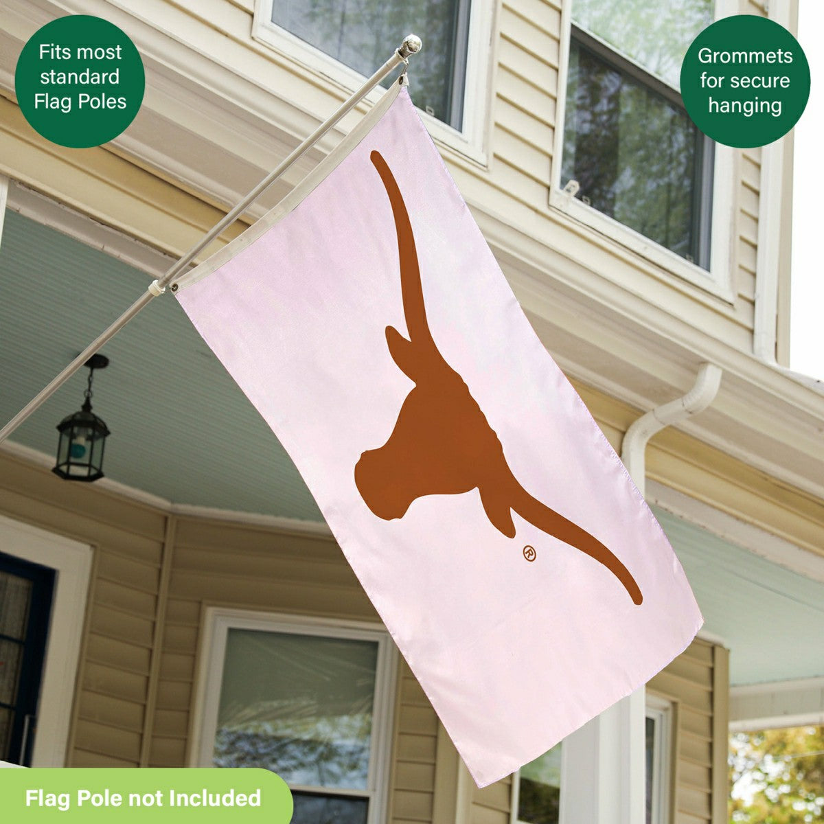 University of Texas Single Sided Flag w/ 2 Grommets, 3'x5', Collegiate, Home