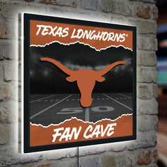 University of Texas 23"H x 23"L LED Wall Decor, Edgelite, Square, Collegiate, Home